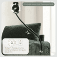thumbnail image 4 of Lovableguy Chaise Lounge Chair Indoor,Comfy Chenille Sofa Chair with Ottoman,Adjustable Phone Holder, Dual-Port Charger,Storage Pockets,Cloud Couch Bed for Living Room,Bedroom,Apartment,Green, 4 of 8