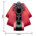 thumbnail image 4 of MENDENG Red Bow Ties for Men Wedding Suit Banquet Dress Fashion Solid Pre-Tied Crystal Brooch Pins Men's Neckties, 4 of 6