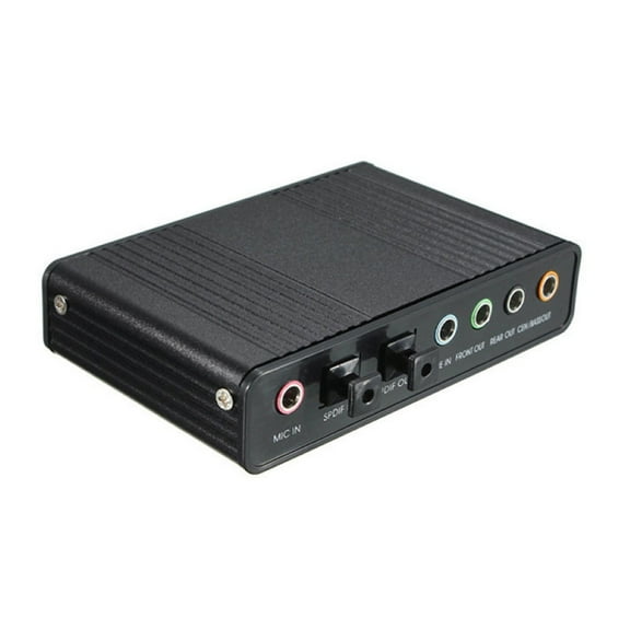 Naierhg 6 Channel USB 2.0 External 5.1 Optical S/PDIF Audio Sound Card Adapter Black