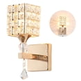 thumbnail image 2 of Toystoory Aplique de cristal, lámpara de pared Industrial dorada, hermosa luz de cristal moderna sin bombilla para mesita de noche, galería, baño Iluminación y accesorios Toystoory HA013183-00, 2 of 6