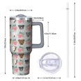 thumbnail image 2 of OBREWU Cute Pitbull Terriers Dog and Flower Tumbler with Handle and Lid,Cute Pitbull Terriers Dog and Flower 40oz Double Wall Vacuum Insulated Tumbler,Cups Gift for Women and Men, 2 of 7
