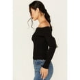 thumbnail image 2 of Shyanne Women's Pointelle Ribbed Off The Shoulder Top - SWHO23K11-BLK X-  US, 2 of 4