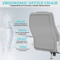 thumbnail image 3 of Ninecer Big and Tall Reclining Office Chair, 400lbs High Back Executive Chair with PU Leather, Gray, 3 of 8