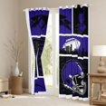 thumbnail image 3 of jejeloiu American Rugby Ball Black Out Curtains,Purple Football Helmet Curtains Pack of 2 (42x63 Each) For Bots Teens, 3 of 6
