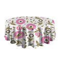 thumbnail image 5 of Pioneer Flower Floral Print Pattern Round Tablecloth 60"x60",Wrinkle Wipeable Table Cloth for Kitchen Dining Room Picnic Patio Party, 5 of 6
