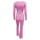 thumbnail image 4 of Conjunto informal de mujer de camiseta de manga larga y leggings acampanados de cintura baja - 92 % mezcla de viscosa, ajuste elástico, yoga/lounge/comodidad para todo el día, 4 of 4