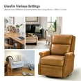 thumbnail image 4 of Genuine Leather Swivel Rocker Recliner Wingback Transitional Set of 2 Camel, 4 of 7