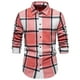 thumbnail image 1 of Blusa y camisa de manga larga con cuello vuelto para hombre, blusa informal a cuadros con botones y cuello vuelto, blusa de manga larga para hombre, 1 of 8