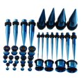 thumbnail image 4 of Calibradores De Oído De Acero Inoxidable Estiramientos De Túneles De Perforación Anillos Tóricos Dobles Sunnimix Azul Kit de estiramiento de medidores de oído, 4 of 7