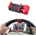 thumbnail image 1 of HUGFEGWE Car Steering Wheel Phone Mount, Red, Portable Electronic Device Mount, Compatible with iPhone and Samsung U2537-6039, 1 of 7