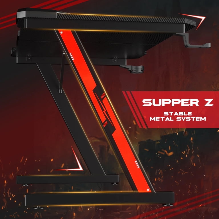 テーブル・机 fractalize 44 Inches Homall Z-Shaped Gamer's Desk for PCs with Carbon Fiber