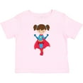 thumbnail image 3 of Inktastic Superhero Girl, Cute Girl, Brown Hair, Red Cape Girls Baby T-Shirt, 3 of 5