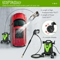 thumbnail image 4 of Topcobe 2400 PSI Electric Pressure Washer with 4 Universal Wheels, Steamer for Cleaning Floor, Upholstery, Grout and Car, Green, 4 of 9