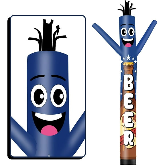 6FT Tall Inflatable Tube Man Beer Wacky Wavy Dancing Guy (9''Diameter) for Outdoor Decoration Advertising Business Promotion - Food Theme (Blower Not Included)