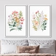 thumbnail image 2 of IDEA4WALL Framed Canvas Print Wall Art Set Watercolor Wildflower Botanical Modern Art Multicolor Floral Wall Decoration Bohemian Nature Artwork for Living Room, Bedroom, Office - 24"x36"x2 White, 2 of 5