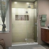 DreamLine Unidoor-X 49 in. W x 72 in. H Frameless Hinged Shower Door in Chrome