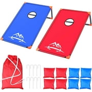 Portable Cornhole Board Set with 8 Bean Bags and Carrying Bag, Corn Hole Game for Adults and Family, Outdoor Toss Game Sets for Beach Lawn Backyard, Travel Camping Accessories