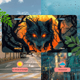 thumbnail image 5 of 1 Pcs 2D Flat License Plate Covers & Frames, Wolf in Tree with Full Moon For Decorative Front, Waterproof For Decoration Aluminum License Plate Covers & Frames Cover For Men Women, 12" X 6", 5 of 7