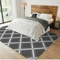 thumbnail image 3 of Abstract Geometric Square Pattern Area Rug 2x3ft Modern Striped Checkered Texture Machine Washable Rugs, Non Slip Easy Care Foldable Large Carpet for Laundry Guestroom Room Decor, 3 of 7