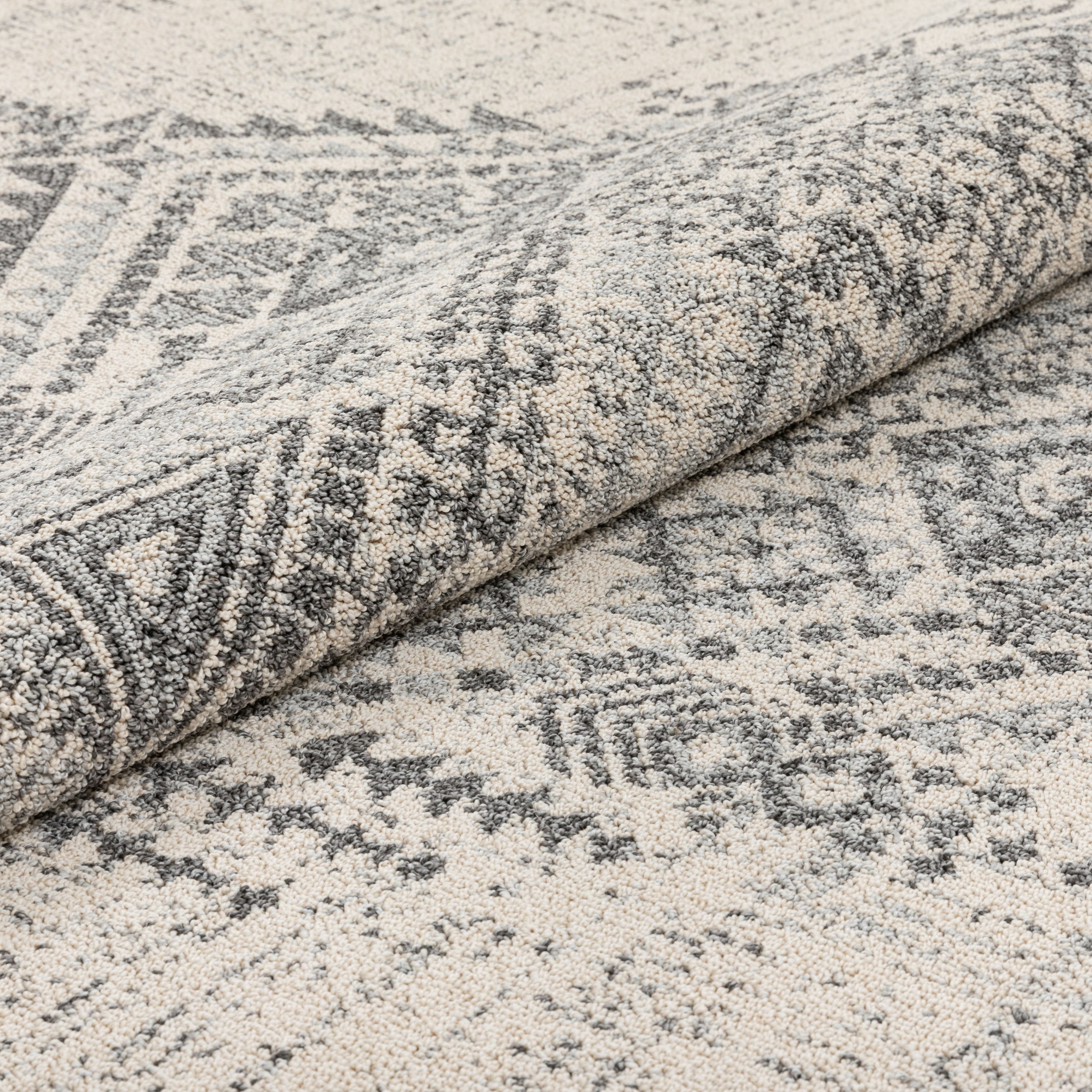 Well Woven Loop-De-Loop Anette Vintage Distressed Grey 3'11 x 5'10" Flat-Weave Area Rug