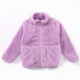 thumbnail image 2 of Plebaso Toddler Baby Girls Windproof Coat Plush Cute Long Sleeve Fall Winter Warm Zipper Jacket Outerwear with Pockets, 2 of 4