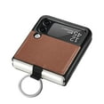 thumbnail image 6 of Allytech Z Flip 3 Case, Galaxy Z Flip 3 Wallet Case Cover, Premium PU Leather Slim Fit Shockproof with Ring Holder Anti-scratch Back Shell Case for Samsung Galaxy Z Flip 3 5G Phone - Brown, 6 of 8