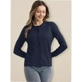 thumbnail image 5 of Women's Crew Neck Button Down Long Sleeve Cardigan for Women Classic Soft Ladies Cardigan Sweater Coat, 5 of 5