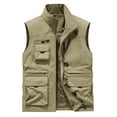 thumbnail image 3 of UVEASISHA Big and Tall Cargo Vest for Men Outdoor Lightweight Quick Dry Hiking Vest Breathable Sleeveless Travel Jackets with Multi Pockets Khaki L, 3 of 10