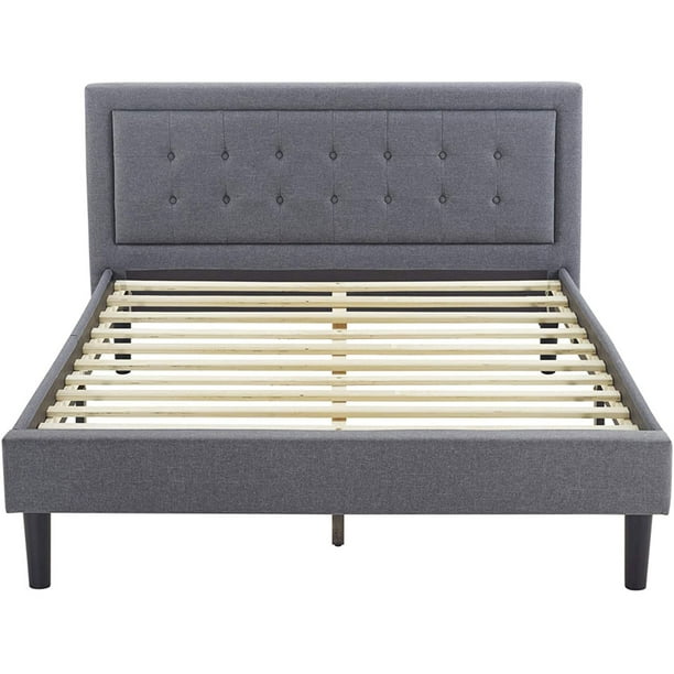 Classic Brands Mornington Upholstered, Light Grey Queen Size Bed Frame