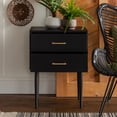 thumbnail image 6 of Walker Edison Mid Century Modern 2 Drawer Side Table, Set of 2, Black, 6 of 13