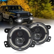 BIMZUC 4 Inch 200W LED Fog Lights 20000LM Driving Bumper Waterproof Replacement for Jeep Wrangler Off Road Vehicles Dual Lens