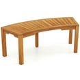 thumbnail image 3 of Spaco 1 Piece Acacia Wood Curved Bench for 2-Person, Bench for Patio, Garden, Backyard, Brown, 3 of 11