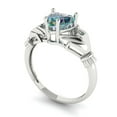 thumbnail image 2 of 1.05 ct Heart Cut Blue Moissanite Claddagh Engagement Ring for Women in 18K White Gold, 2 of 5