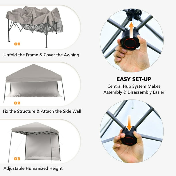 Patiojoy 10x10 ft Pop up Canopy Tent One Person Set up Instant