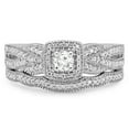 thumbnail image 3 of Dazzlingrock Collection 0.45 Carat (ctw) 10K Round Diamond Ladies Bridal Halo Engagement Ring Set 1/2 CT, White Gold, Size 7.5, 3 of 9