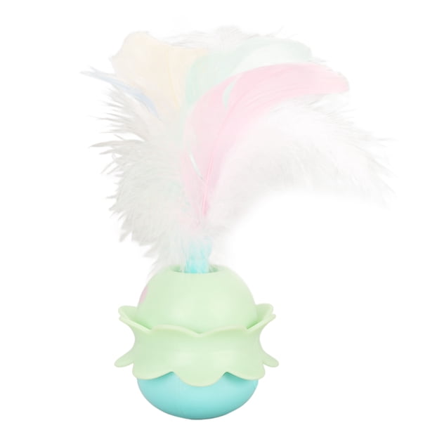 Juguete De Plumas Para Gatos De Carga Rápida, Juguete Giratorio Interactivo Para Gatos Con Base Ponderada Con Colores Vibrantes, Reducción De La Ansiedad Para Gatos De Interior