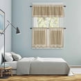 thumbnail image 5 of Cream Greek Key Kitchen Curtains Sets for Windows 36 Inch Length, Geometric Greece Ancient Rustic Rod Pocket Window Treatments Tier Curtains and Valances Set for Bedroom/Bathroom, 5 of 8