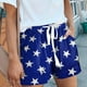 thumbnail image 4 of Pantalones cortos con cordón y cordones con bolsillos sueltos informales con estampado del Día de la Independencia para mujer Pompotops ulkah937229, 4 of 7
