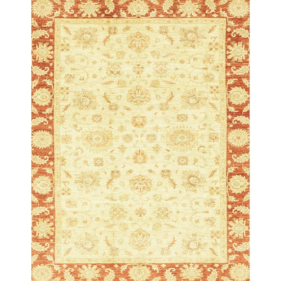 Ahgly Company Indoor Rectangle Abstract Sun Yellow Abstract Area Rugs, 8' x 10'