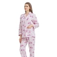 thumbnail image 6 of GLOBAL 100% Cotton Pajamas for Women Notch Collar Pjs Cozy Button Down Homewear with Pockets, Spring & Summer, 2-Piece, Sizes S to 3X, 6 of 6