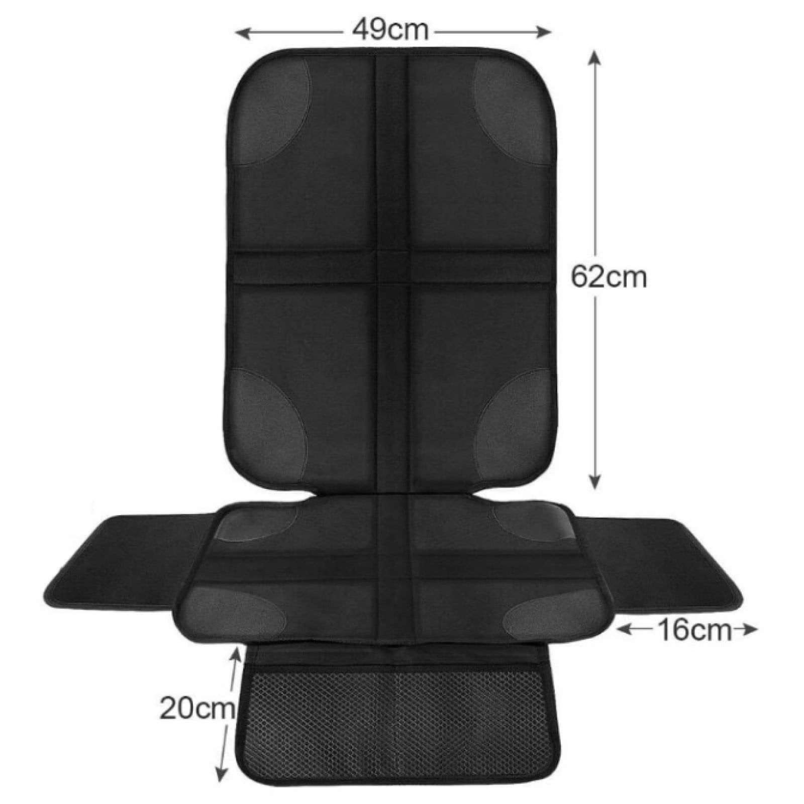 Pecham 2PCS Car Seat Protector, Waterproof Car Seat Cover with Non-Slip Backing, 2 Mesh Pockets, Car seat Protector for Travel Vehicles Baby Pets - Black
