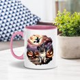 thumbnail image 2 of Spooky Halloween Night Witch Pug Glowing Pumpkins 11oz Accent Two-tone Mug Dog Lover Gifts Coffee Tea Cup - 12015, 2 of 5