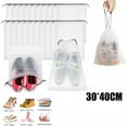 thumbnail image 2 of 10× Large Clear Shoe Bag Storage Transparent for Travel w/ Rope 12×16in Portable, 2 of 7