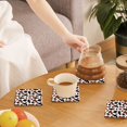 thumbnail image 7 of Xecao Brown Black Cow for MDF Cork Coaster 4 Pcs,Drink Coasters,Suit for House Warming Gifts New Home ,Coffee Table Decor-Square, 7 of 7