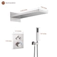thumbnail image 3 of Mondawe Thermostatic Shower System,3 Functions Wall Mount Luxury Rainfall Shower Head with Handheld Sprayer, Wall Mounted, Solid Brass, Rough-in Valve Body and Trim Included, 3 of 8