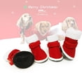 thumbnail image 4 of Xihbxyly Zapatos para Perro, Diseño Navideño de Terciopelo Rojo, Material Cálido y Suave, Ambiente Festivo, Fáciles de Usar, Suela de Goma Duradera, Varios Tamaños, Paquete de 4, 4 of 7