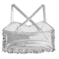 thumbnail image 4 of Doomiva Kids Girls Shiny Sequins Halter Tassel Crop Top with Mini Skirt Set Latin Jazz Salsa Samba Rumba Dance Outfits Silver 16, 4 of 7
