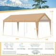 thumbnail image 3 of Costway 10x20FT Patio Heavy Duty Carport Garage Steel All-Weather Tent Outdoor Shelter, 3 of 12
