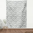 thumbnail image 4 of Muted Colors Fabric by the Yard, Pattern of High Detailed Leaf Silhouettes with Dots and Stripes, Decorative Upholstery Fabric for Chairs & Home Accents, Dark Grey and Pale Taupe by Ambesonne, 4 of 5