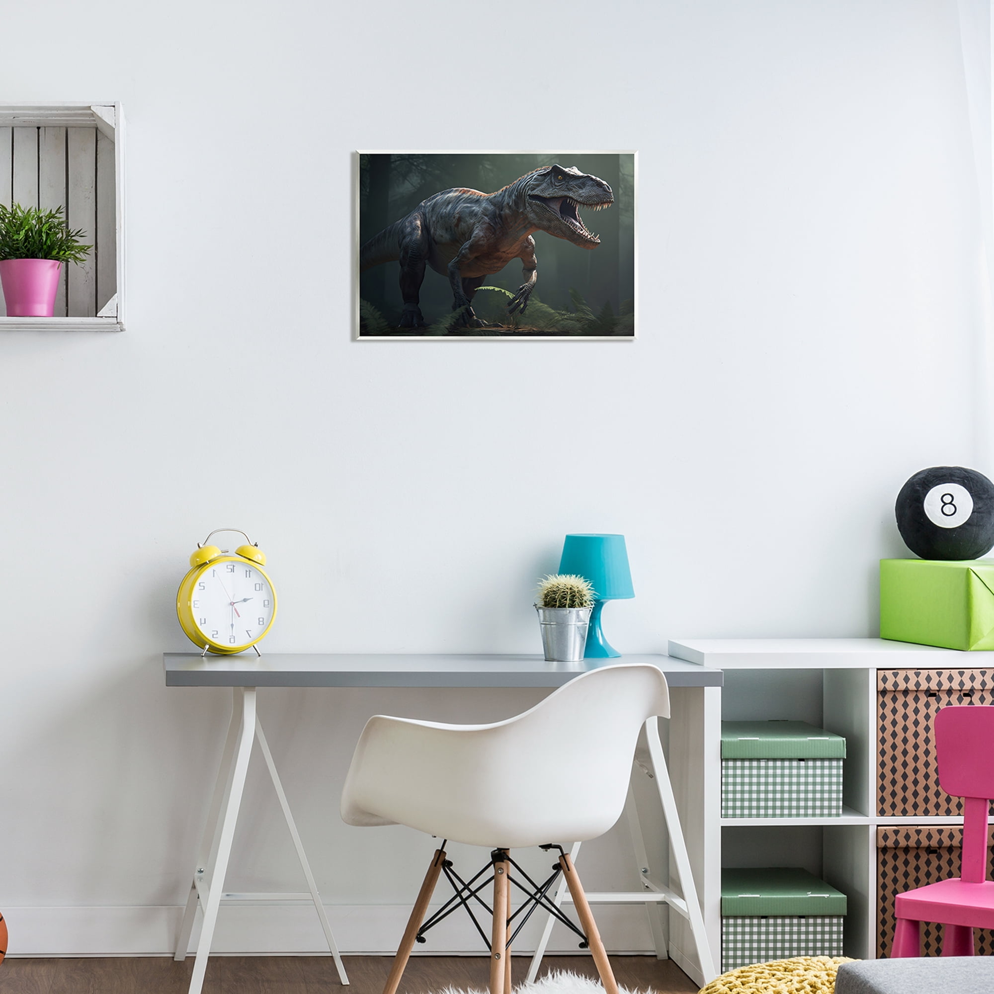 Stupell Industries Detailed T-Rex Portrait Animals & Insects Painting Unframed Art Print Wall Art, 19 x 13